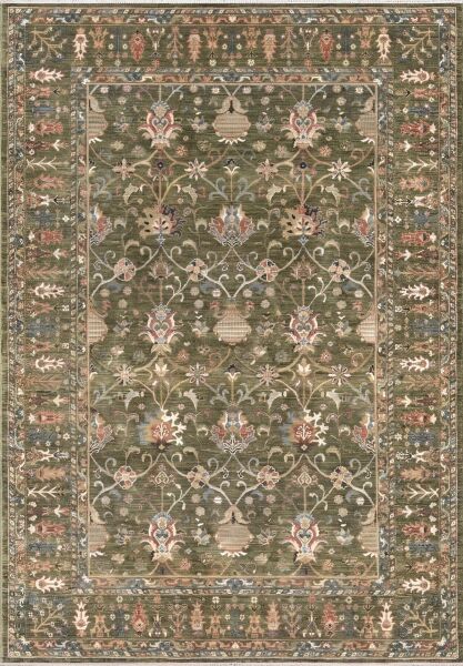 Bahariye Etnik - ET07 Yeşil - Etnik Vintage Modern Halı