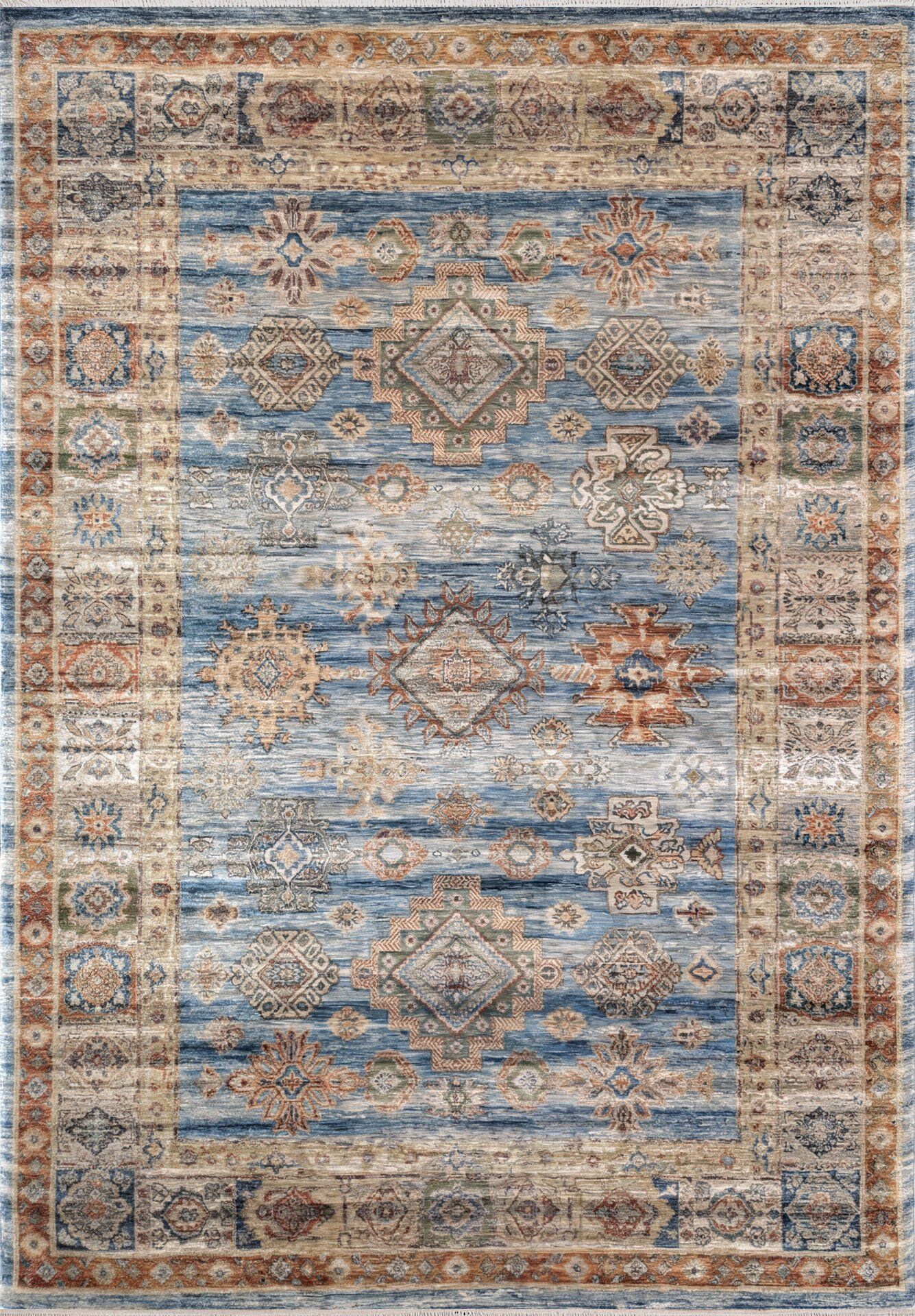 Bahariye Etnik - ET03 Mavi - Etnik Vintage Modern Halı