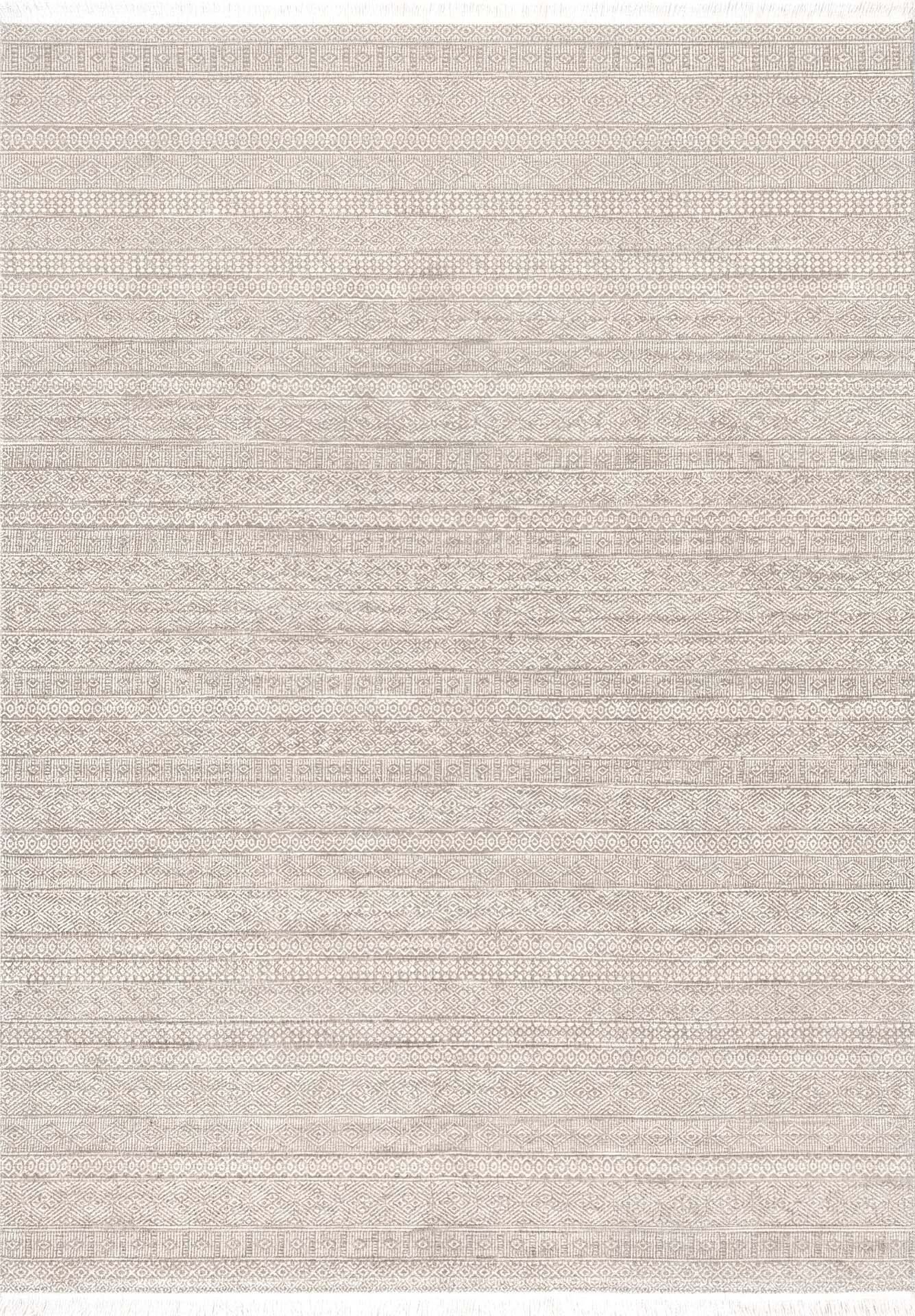 Foneks Roven - RV03 Bej - Modern Dokulu Akrilik Halı