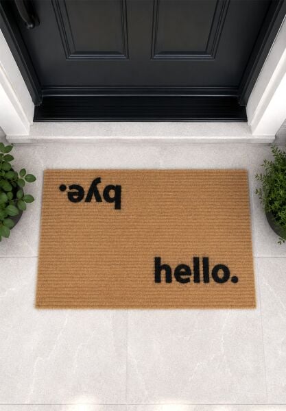 Vena Hello Bye Paspas - Dış Kapı Paspası Kapı Önü Paspası 40x60