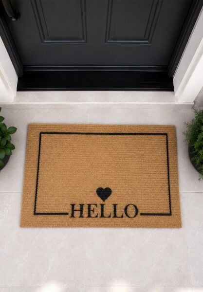 Vena Hello Paspas - Dış Kapı Paspası Kapı Önü Paspası 40x60