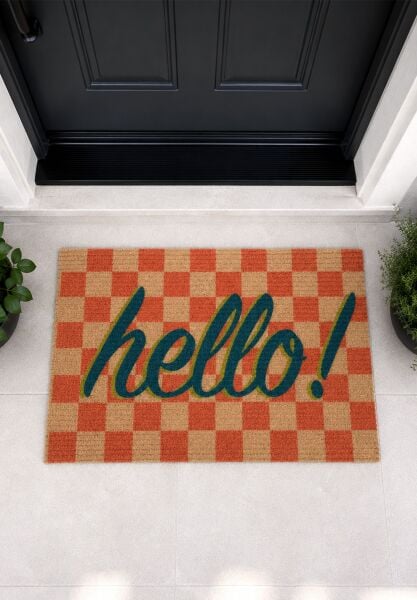 Vena Dama Hello Paspas - Dış Kapı Paspası Kapı Önü Paspası 40x60
